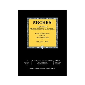 Bloc para Acuarela Arches Grano Grueso 185 gr. A4 15 Hojas