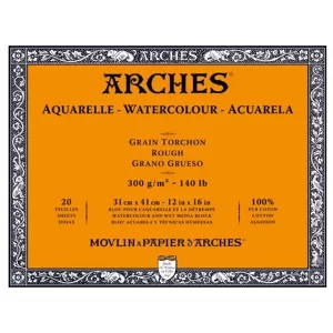 Bloc para Acuarela Arches Grano Grueso 300 gr. 31×41 cm 20 Hojas