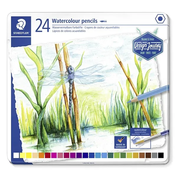 Lápices de Color Acuarelables Staedtler / 24 und. Caja Metal
