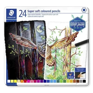 Lapices De Color Super Soft Staedtler / 24 unidades Caja Metal