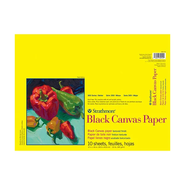 Bloc Strathmore Black Canvas Paper 300 30.5 cm x 40.6 cm