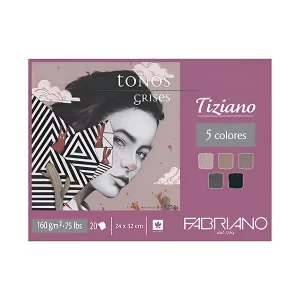 Bloc Fabriano Tiziano Tonos Grises 24×32 cm 20h 160 gsm