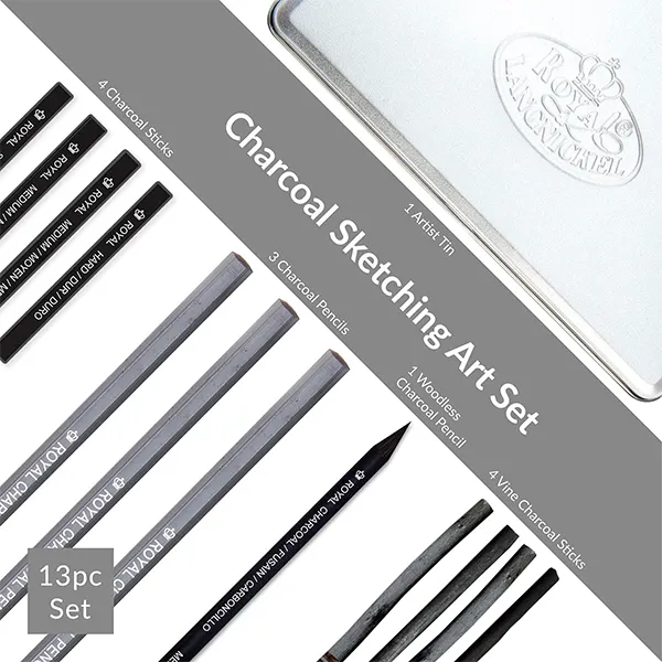 Set de Carboncillos Royal & Langnickel Essentials p/Bosquejos (13 piezas)