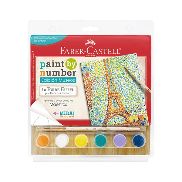 Lienzo Numerado Eiffel de Seurat + 6 acrílicos