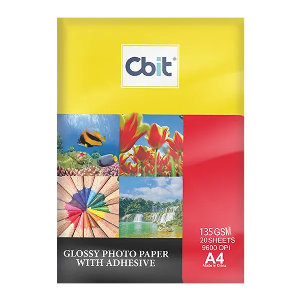 Papel Fotográfico Adhesivo 135 gr. A4-20H Cbit