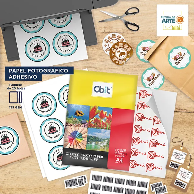 Papel Fotográfico Adhesivo 135 gr. A4-20H Cbit - Imagen 2