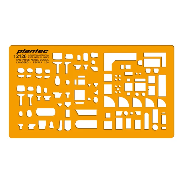 Plantilla Sanitarios, Cocina y Lavadero 1:50 Plantec
