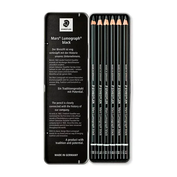 Lápices Staedtler Lumograph Black Set x6 - Imagen 4
