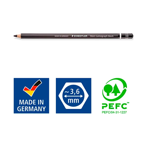 Lápices Staedtler Lumograph Black Set x6 - Imagen 7