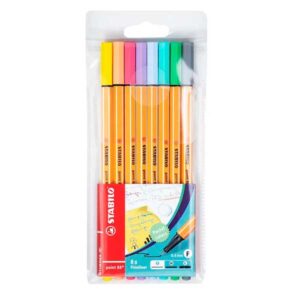 Rotulador Stabilo Point 88 Pasteles x 8 und.