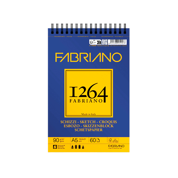 Bloc Fabriano 1264 Sketch A5 60h 90g Espiralado Superior