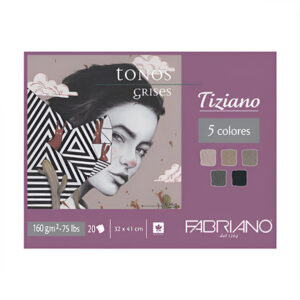 Bloc Fabriano Tiziano Tonos Grises 32×41 cm 20h 160 gsm