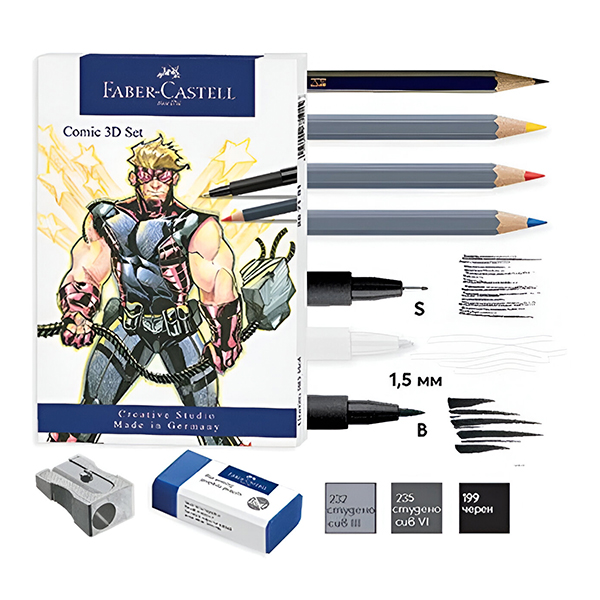 Set de Marcadores Pitt Artist Pen Cómic Faber-Castell x11 - Imagen 2