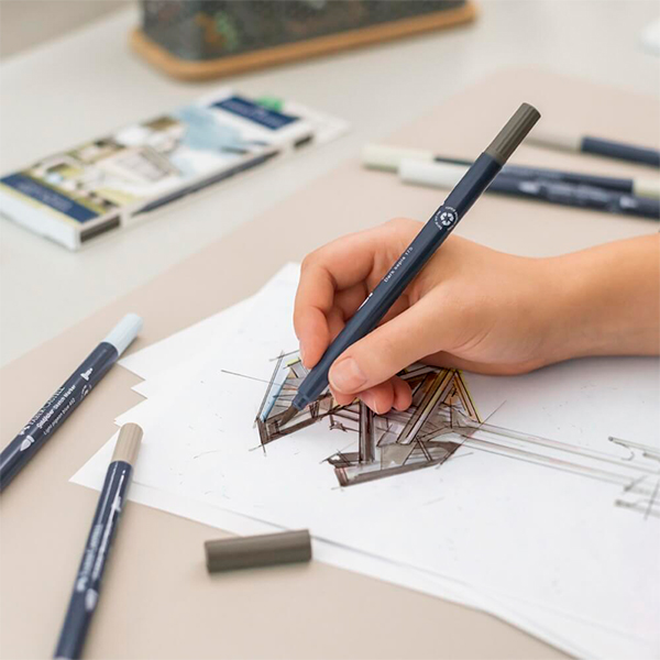 Set de Marcadores Goldfaber Sketch Arquitectura Faber-Castell x 6 und. - Imagen 2