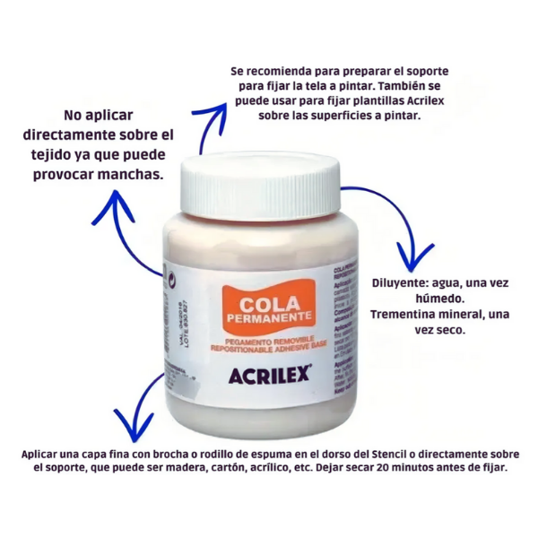 Cola Permanente Acrilex 37 ml. - Imagen 2
